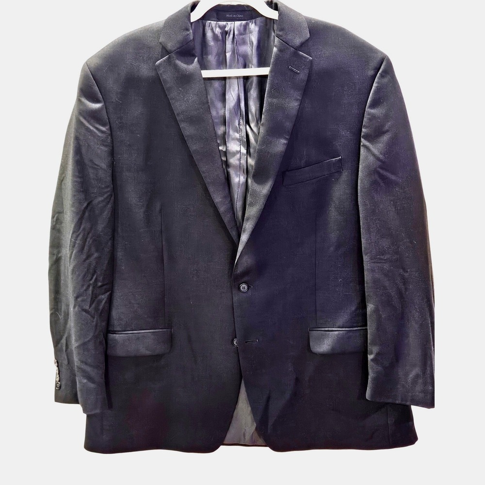 $450 Calvin‎ Klein Men's Dark Grey Slim Fit Stretch Sport Coat 100% Wool  h98